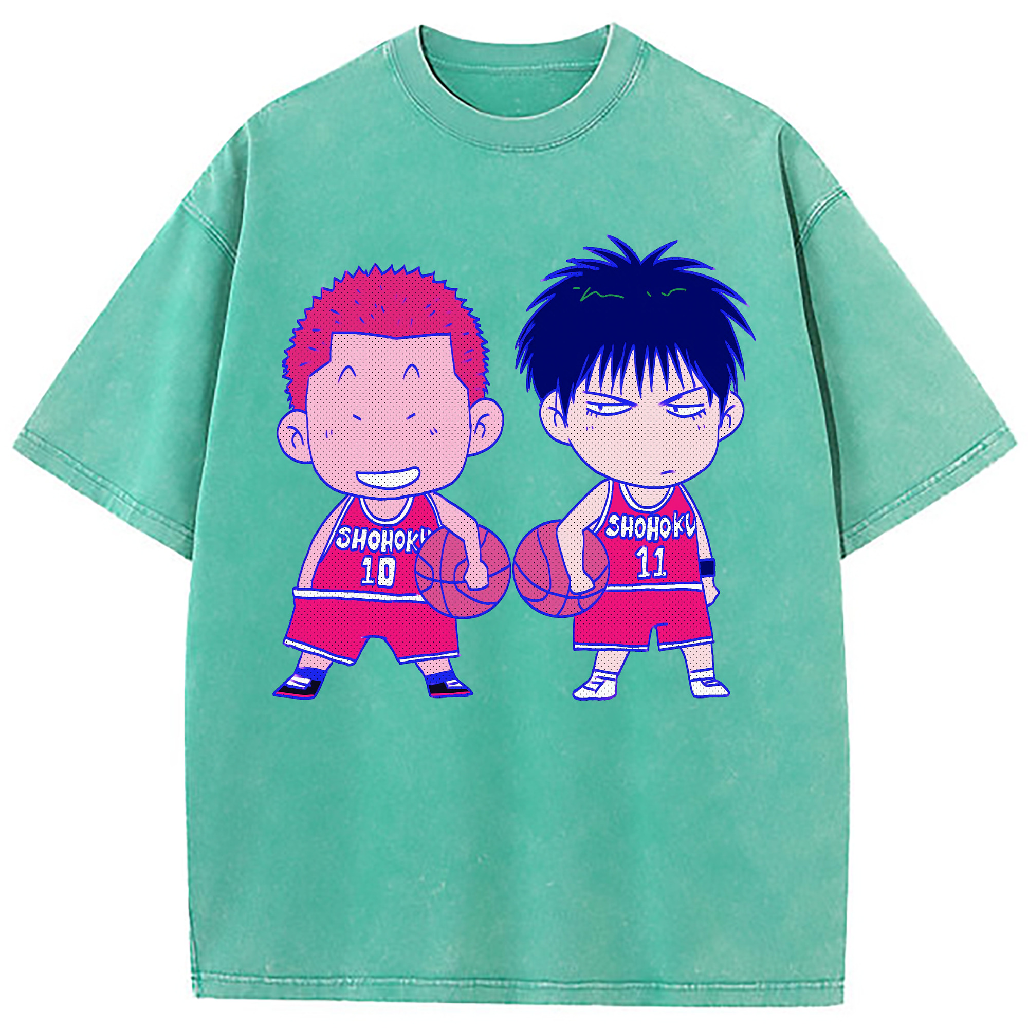 （画像用） SLAM DUNK／スラムダンク 綿100% ヴィンテージ風 半袖Tシャツ（フロントプリント）